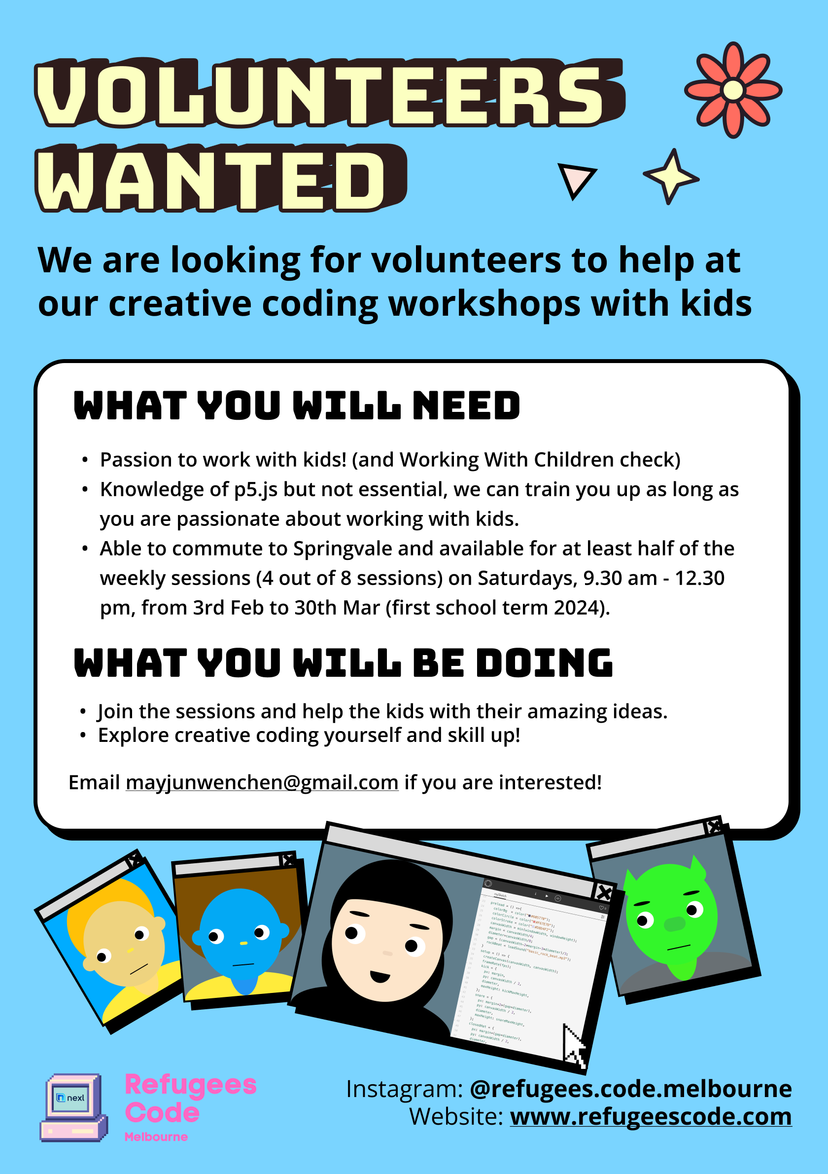 Volunteer Job in Melbourne RefugeesCode Melbourne